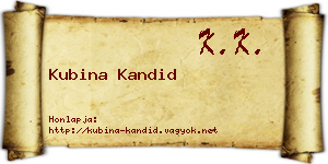 Kubina Kandid névjegykártya